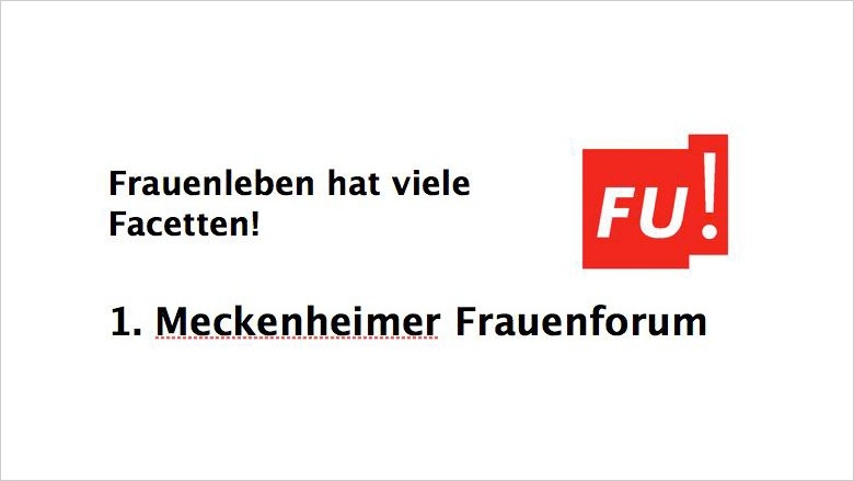 FU Meckenheim: Einladung zum 1. Meckenheimer Frauenforum am 19. November 2016
