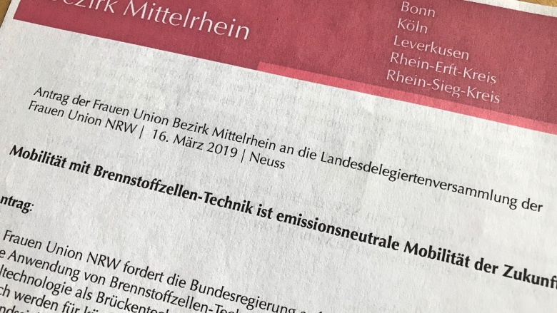 Bereits im Februar an die zuständigen Ministerien und im März an den Landesvorstand: Wasserstoff muss im Focus stehen!