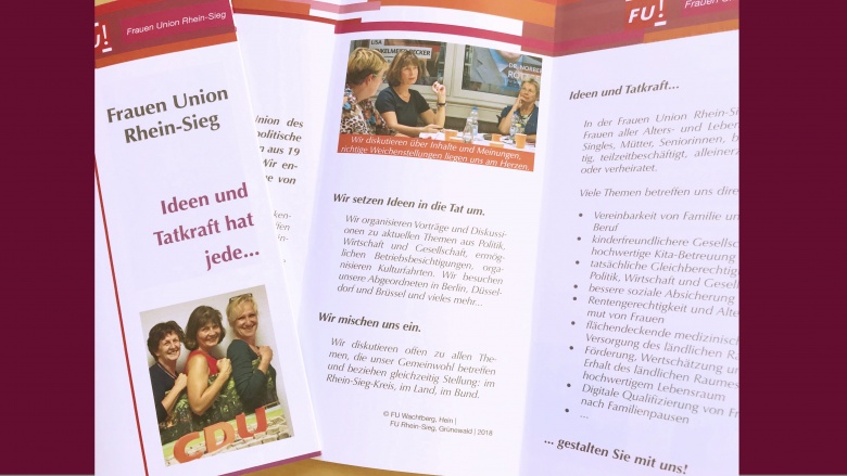 Informationen über uns: Infoflyer der Frauen Union Rhein-Sieg