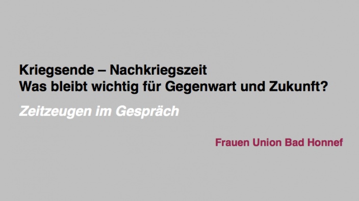 Kriegsende – Nachkriegszeit