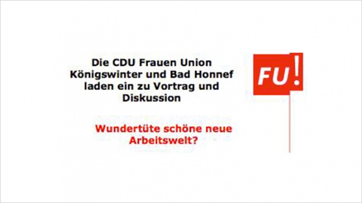 FU Königswinter und FU Bad Honnef: Infoveranstaltung zum Thema "Wundertüte schone neue Arbeitswelt" am 5. April 2016 
