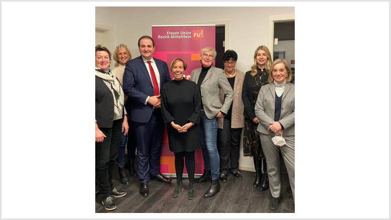 Vorstandsmitglieder Frauen Union Bezirk Mittelrhein und Minister Nathanael Liminski, Vorsitzender CDU Bezirk Mittelrhein