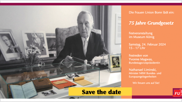 Save the date: Festveranstaltung 75 Jahre Grundgesetz 