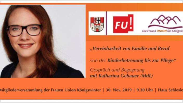 Herausforderung für Frauen: Beruf und Familie / Gespräch mit Katharina Gebauer in Königwinter